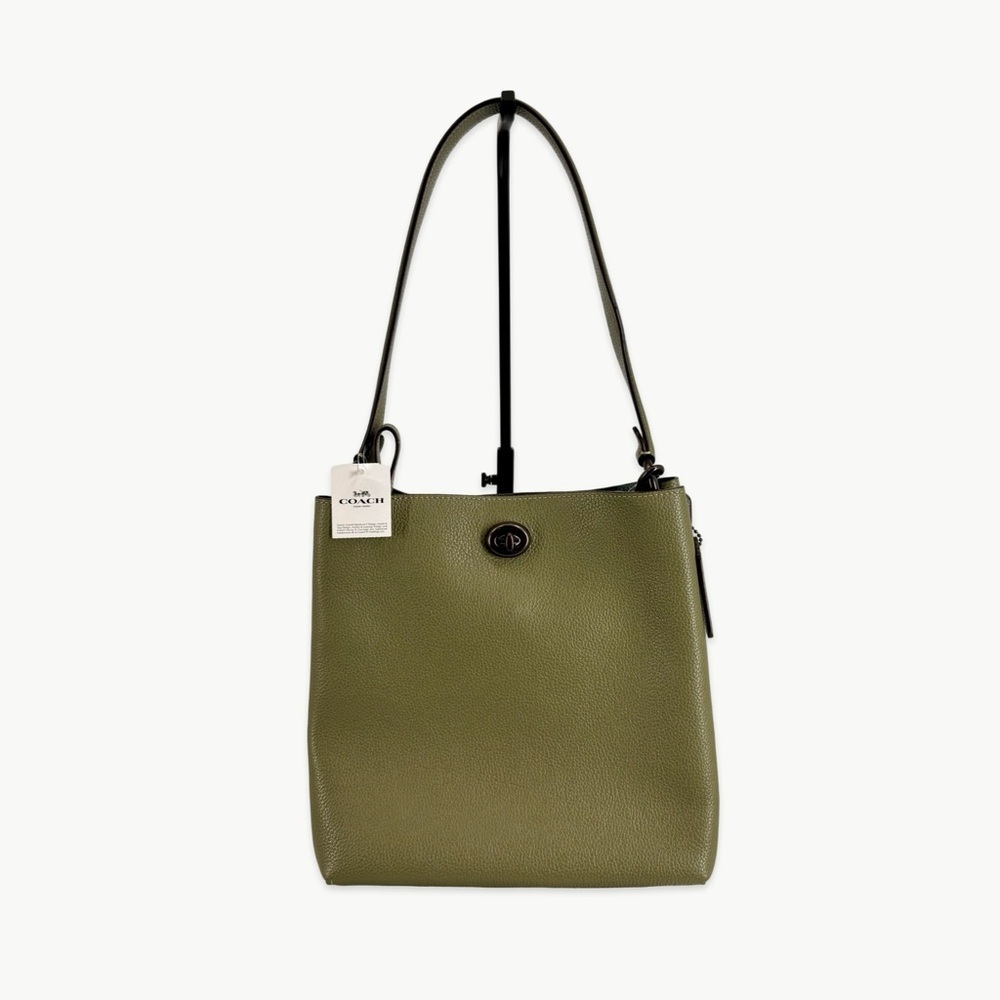 Coach Charlie Bucket 21 Crossbody Pebbled Leather Light Fern Green New Classic - Picture 3 of 15